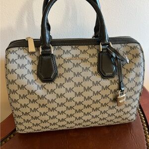 Michael Kors Black and Cream Logo Tote